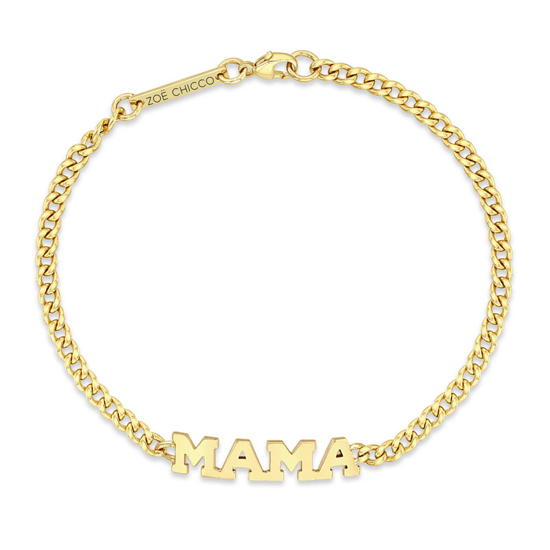 Zoë Chicco 14k Gold MAMA Small Curb Chain Bracelet