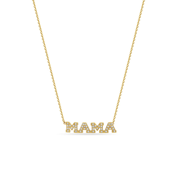 Zoë Chicco 14kt Gold Full Pavé Diamond MAMA Necklace