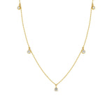 Zoë Chicco 14k Gold 5 Dangling 2.4mm Diamond Bezel Necklace