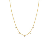 Zoë Chicco 14k Gold 5 Tiny Dangling Diamond Bead Chain Necklace