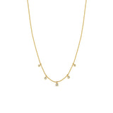 Zoë Chicco 14k Gold 5 Graduated Dangling Diamond Bead Chain Necklace