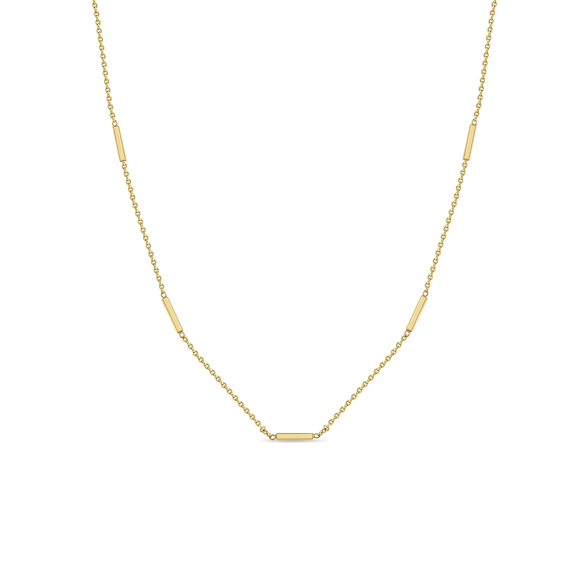 Zoë Chicco 14k Gold 5 Horizontal Tiny Bar Station Necklace – ZOË CHICCO