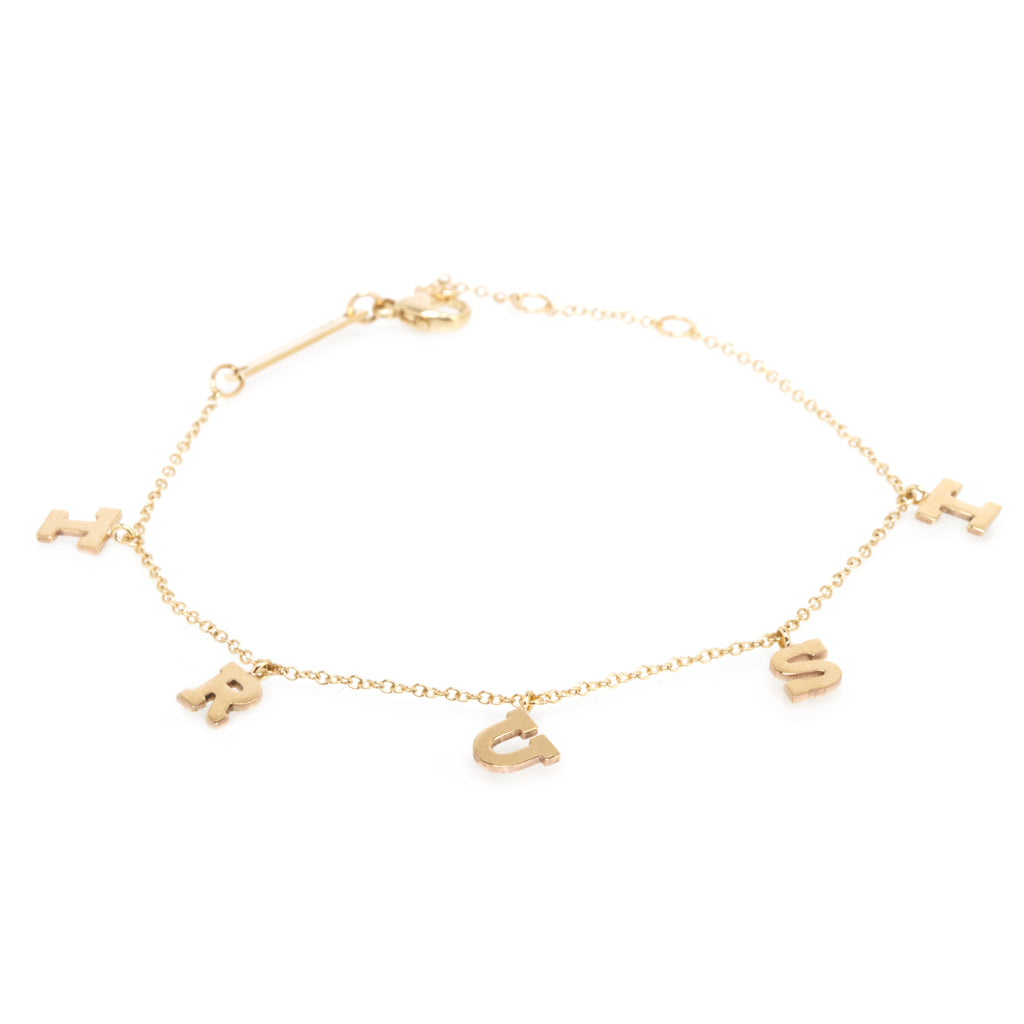 Sachiko - Gold Letter Charm Bracelet