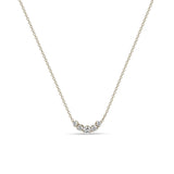 Zoë Chicco 14k White Gold 5 Graduated Prong Diamond Necklace