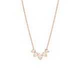 14k 5 Pear Diamond Fan Necklace