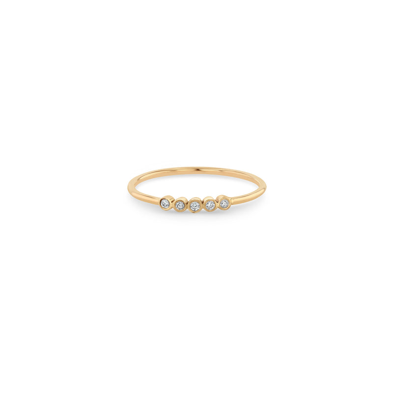 Zoë Chicco 14k Gold 5 Tiny Diamond Bezel Bar Ring