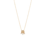 Zoë Chicco 14kt Gold 5 Tiny Rings Necklace with 3 Prong Diamonds