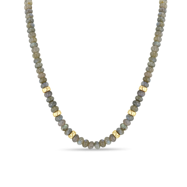 14k Gold & Labradorite Rondelle Bead Necklace