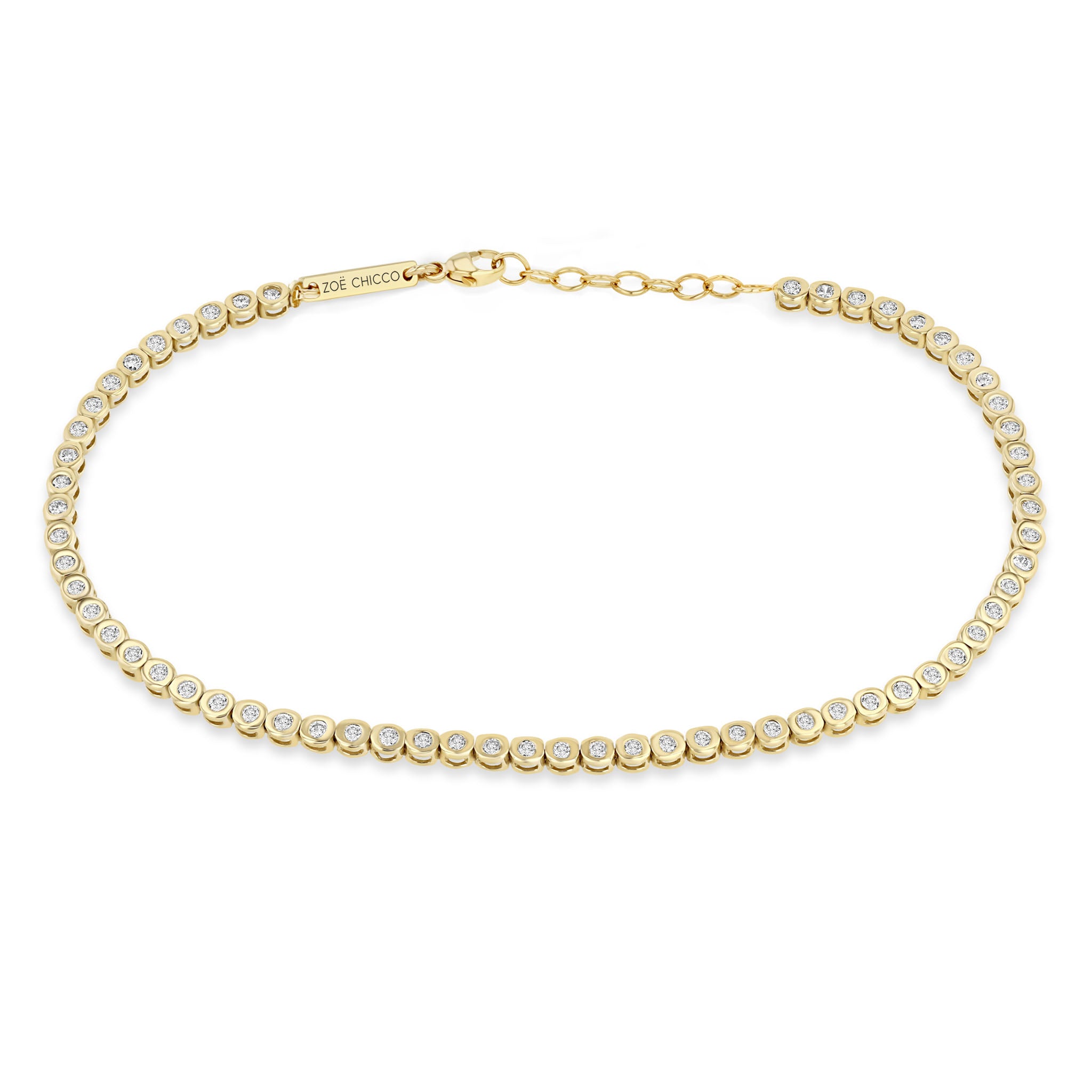 Zoë Chicco 14k Gold 1.5mm Diamond Bezel Tennis Bracelet