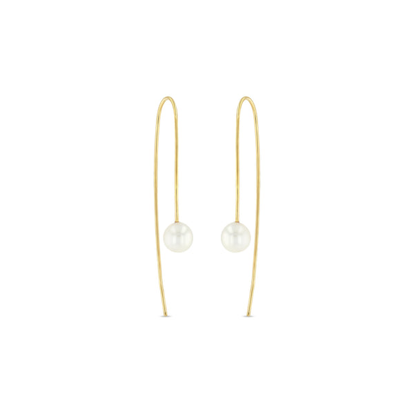 Zoe Chicco 14k Gold Pearl Wire Hook Threader Earrings