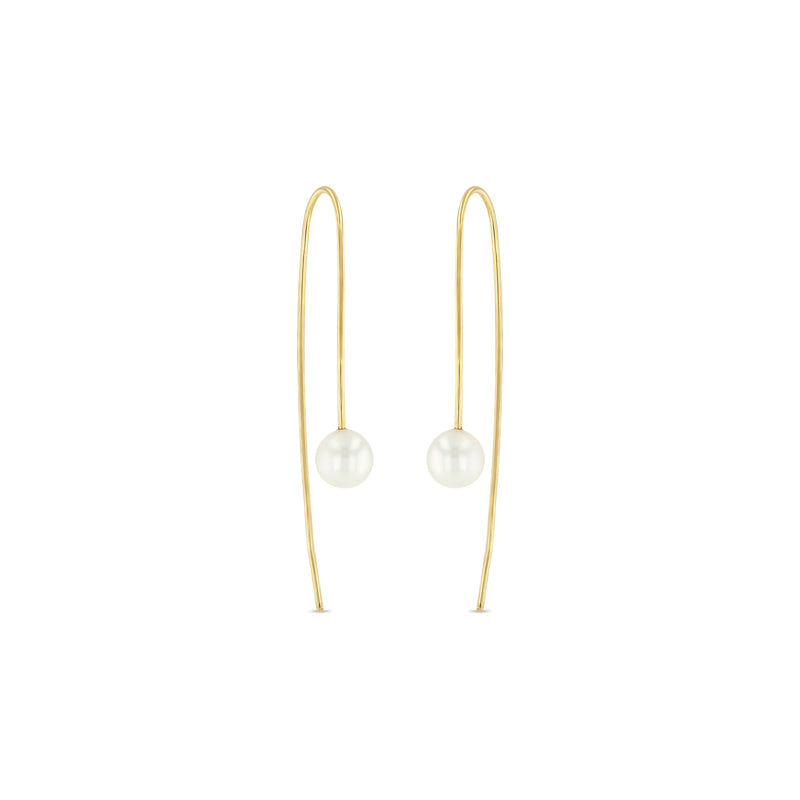 Zoe Chicco 14k Gold Pearl Wire Hook Threader Earrings