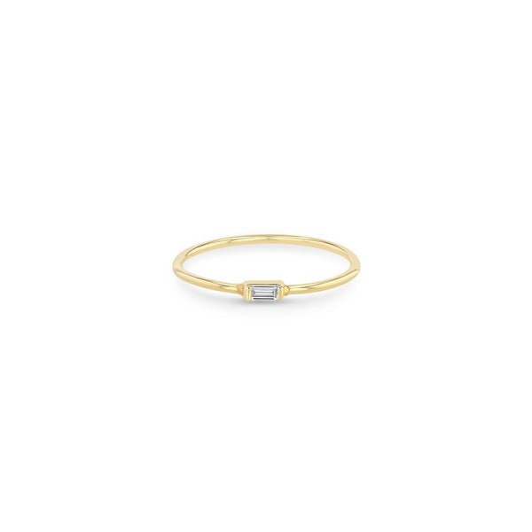 Zoë Chicco 14k Gold Horizontal Small Baguette Diamond Ring