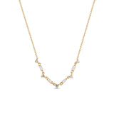 Zoë Chicco 14k Gold Linked Alternating Baguette & Prong Diamond Necklace