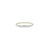 Zoë Chicco 14k Gold Mixed Baguette Diamond Three Stone Ring