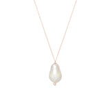 Zoe Chicco 14kt Gold Baroque Pearl and Prong Diamond Necklace