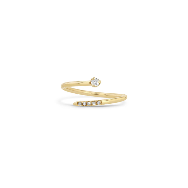 Zoë Chicco 14k Gold Pavé and Prong Diamond Bypass Ring