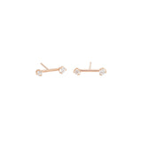 Zoë Chicco 14kt Gold Prong Diamond Barbell Stud Earrings