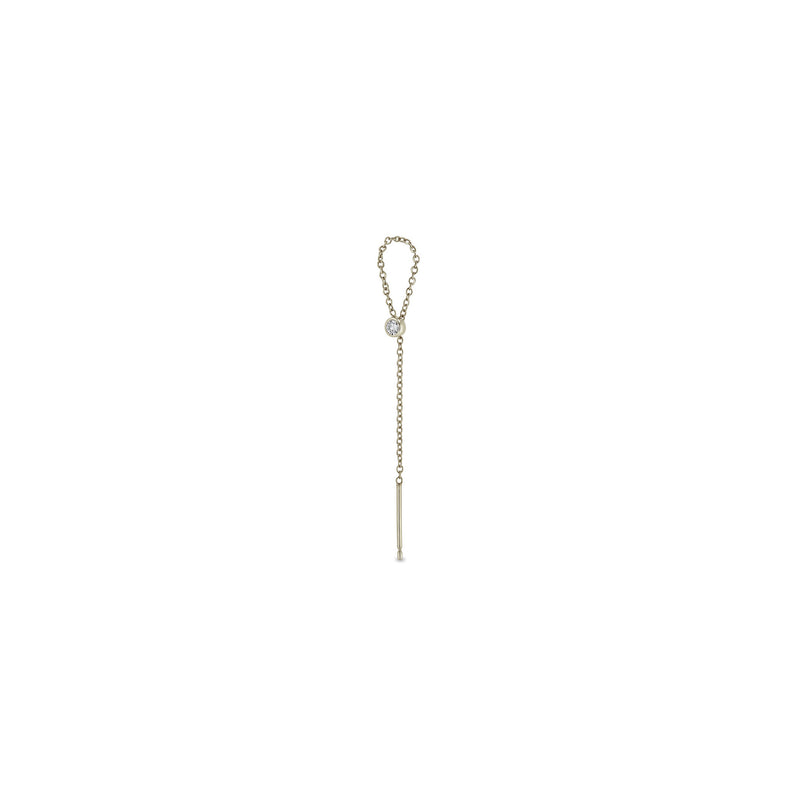 Single Zoë Chicco 14k Gold Diamond Bezel Loop Threader Earring
