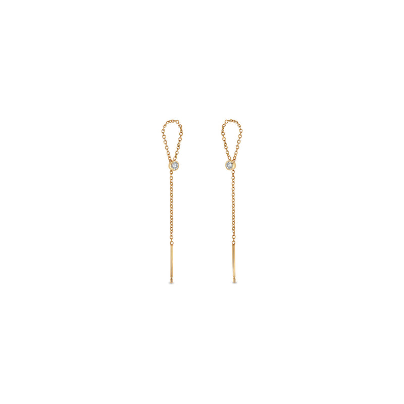 Zoë Chicco 14k Gold Diamond Bezel Loop Threader Earrings