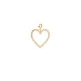 14k Diamond Bezel Heart Pendant on Spring Ring