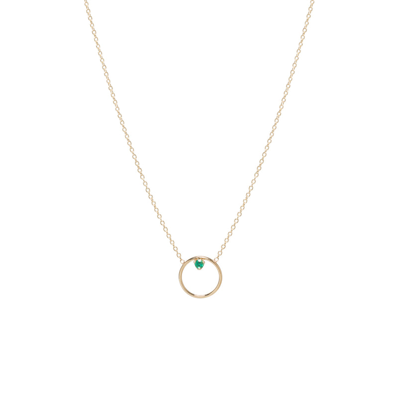 Zoë Chicco 14kt Gold Emerald Circle Prong Necklace