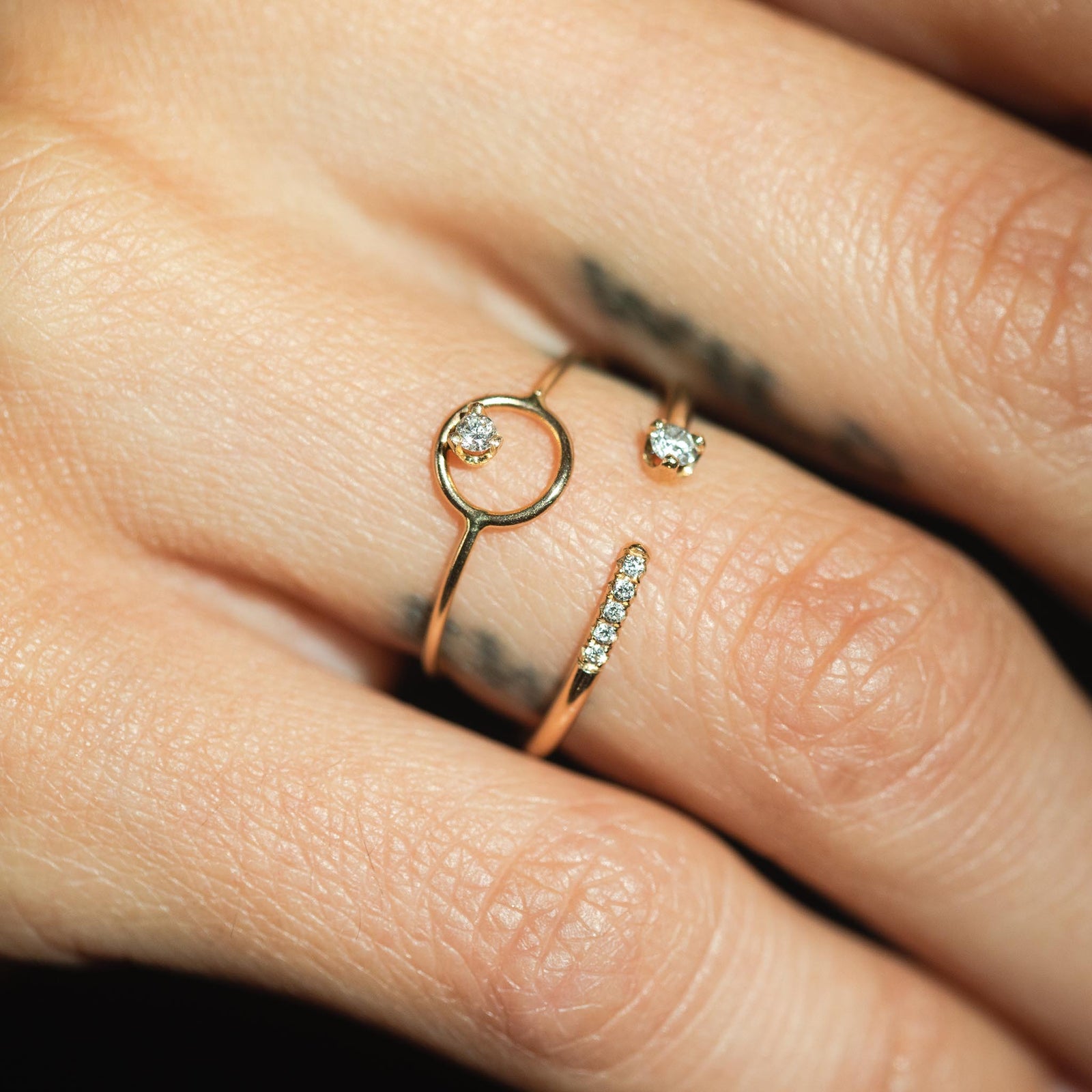 Zoe Chicco 14k Gold Small Circle Prong Diamond Ring ZOE CHICCO