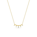 Zoë Chicco 14k Gold Graduated Baguette Diamond Curved Bar Necklace