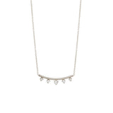 Zoë Chicco 14kt White Gold Curved Bar Necklace with 5 Graduating Prong Diamonds
