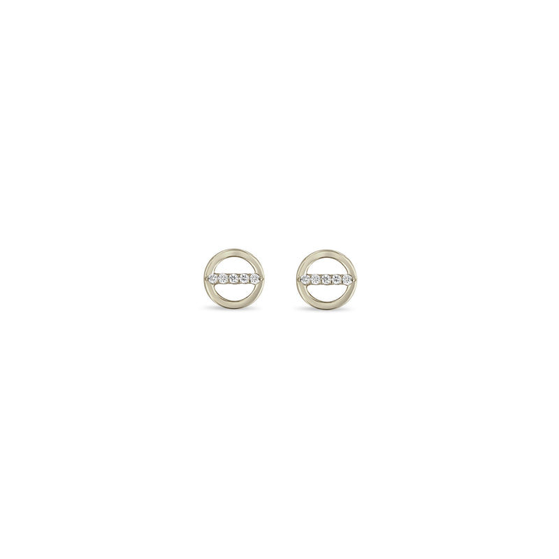 Zoë Chicco 14k Gold Pavé Diamond Line Circle Stud Earrings