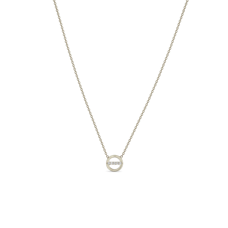 Zoë Chicco 14k Gold Pavé Diamond Line Circle Necklace