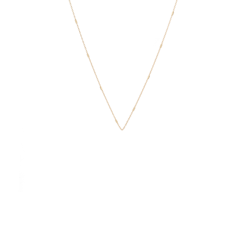 14k tiny bar cable chain