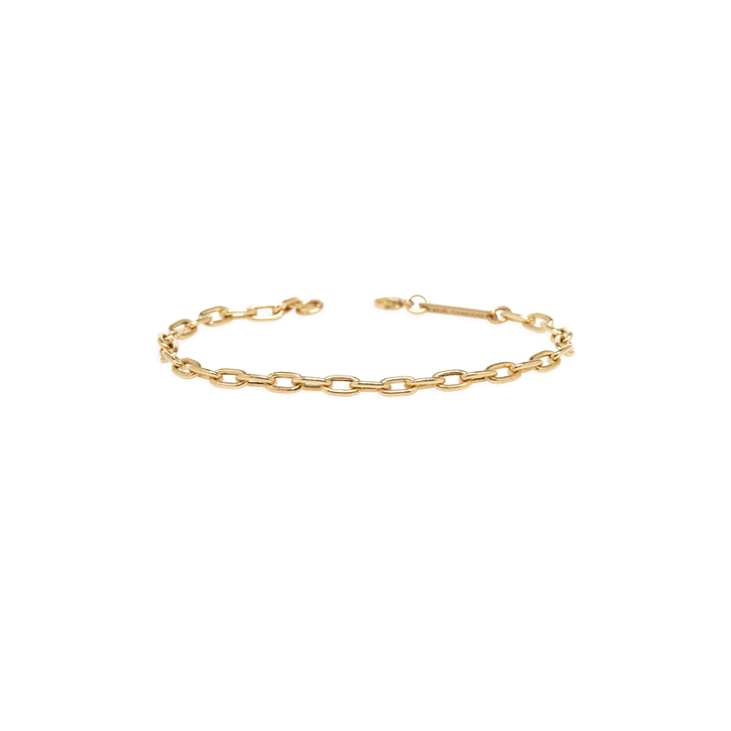14k gold medium square link chain bracelet
