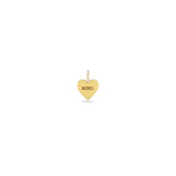 Zoë Chicco 14k Gold Candy Heart Spring Ring Charm Pendant engraved with XOXO