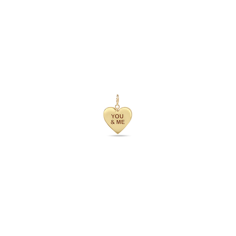 Zoë Chicco 14k Gold Candy Heart Spring Ring Charm Pendant engraved with YOU & ME