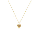 Zoë Chicco 14k Yellow Gold Candy Heart Pendant Bar & Cable Chain Necklace engraved with FRIENDS 4 EVER