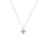 Zoë Chicco 14k White  Gold Candy Heart Pendant Bar & Cable Chain Necklace engraved with YOU & ME
