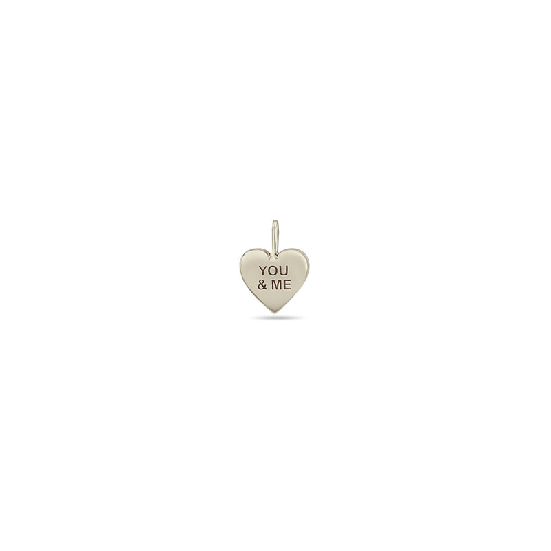 Zoë Chicco 14k Gold Candy Heart Spring Ring Charm Pendant engraved with YOU & ME