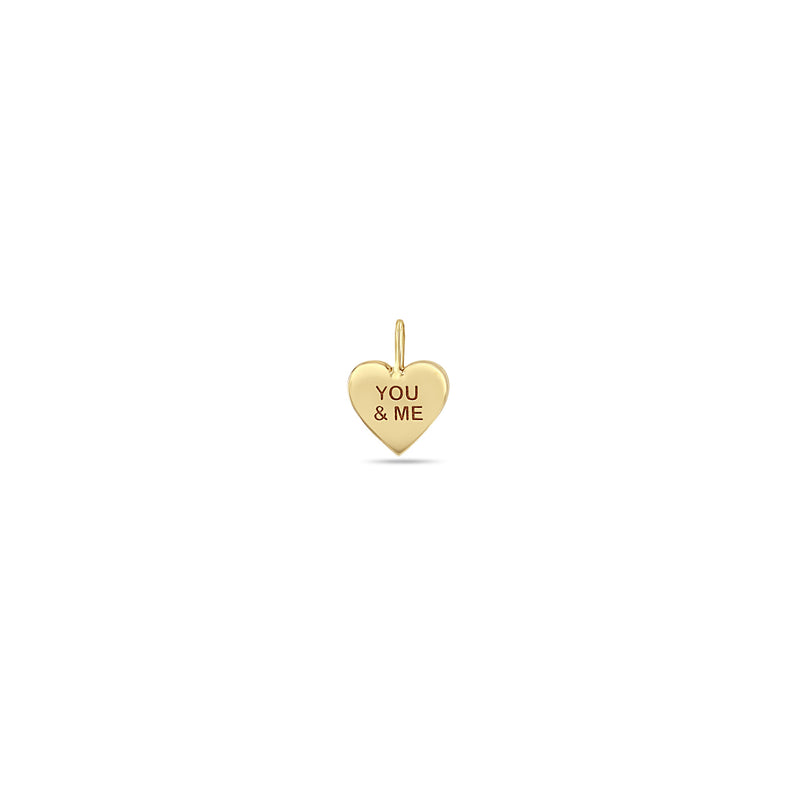 Zoë Chicco 14k Gold Candy Heart Charm Pendant engraved with YOU & ME