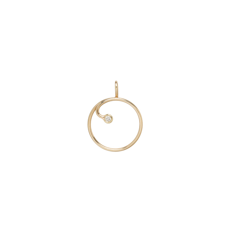 Zoë Chicco 14kt Yellow Gold Circle Charm Holder with White Diamond