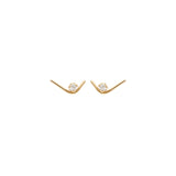 Zoe Chicco 14kt Gold Prong Set Diamond Check Mark Stud Earrings