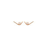 Zoe Chicco 14kt Gold Prong Set Diamond Check Mark Stud Earrings