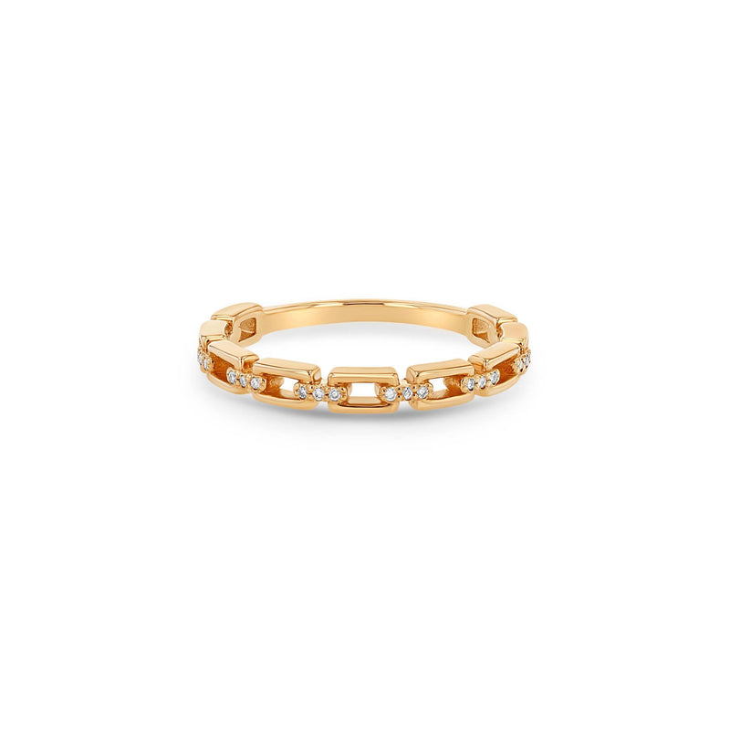 Zoë Chicco 14k Gold Diamond Rectangle Link Ring
