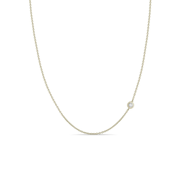  Zoë Chicco 14k Gold Off-Set Floating Diamond Chain Necklace