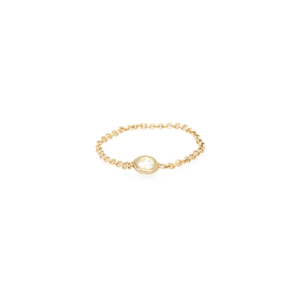 Zoë Chicco 14k Gold Single Large Floating Diamond Chain Ring