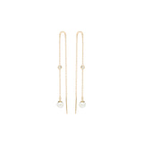 Zoë Chicco 14k Gold Floating Diamond & Pearl Chain Threader Earrings