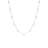 Zoë Chicco 14kt Gold 11 Dangling Diamond Choker Chain Necklace