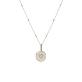 Zoë Chicco 14kt Gold Pave Diamond Heart Disc Necklace