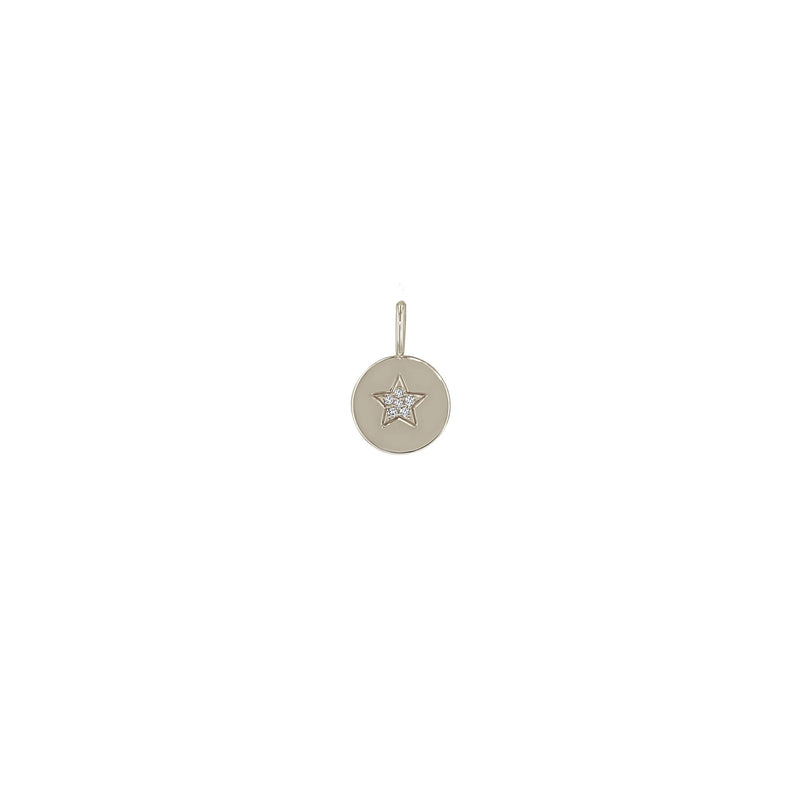 Zoë Chicco 14k Gold Pavé Diamond Star Small Disc Charm Pendant