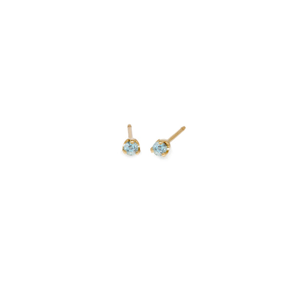 Zoë Chicco 14k Gold Small Aquamarine Stud Earrings