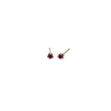 14k Small Garnet Prong Studs | January Birthstone